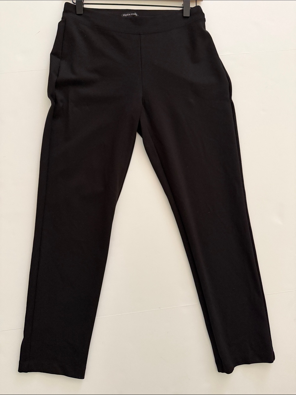 Eileen Fisher Black Pull-On Pants Petite Small PS Stretch Slim Ankle Minimalist
